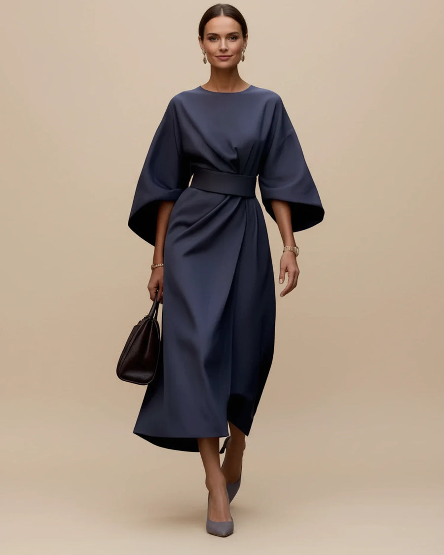 Luvrefashion | Chic Dress with Belt and Lantern Sleeves in Black - image 9