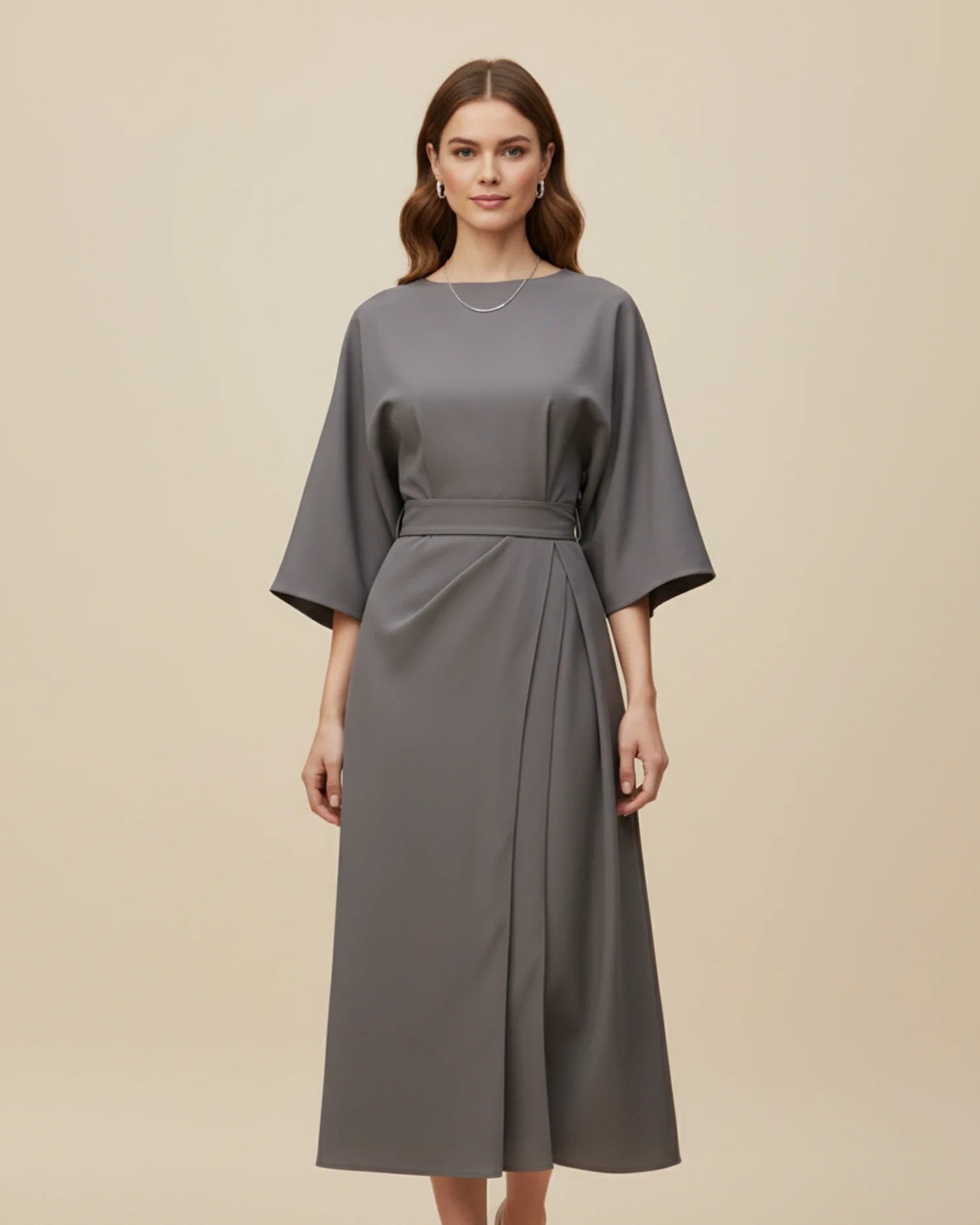 Luvrefashion | Chic Dress with Belt and Lantern Sleeves in Black - image 13