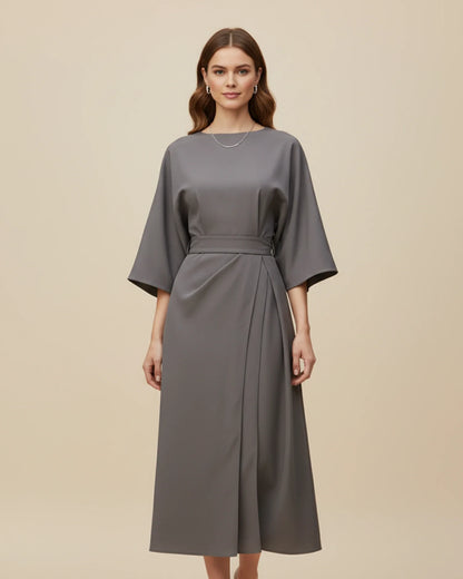 Luvrefashion | Chic Dress with Belt and Lantern Sleeves in Black - image 13