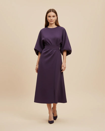 Luvrefashion | Chic Dress with Belt and Lantern Sleeves in Black - image 6