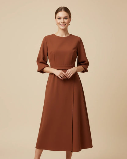 Luvrefashion | Chic Dress with Belt and Lantern Sleeves in Black - image 16
