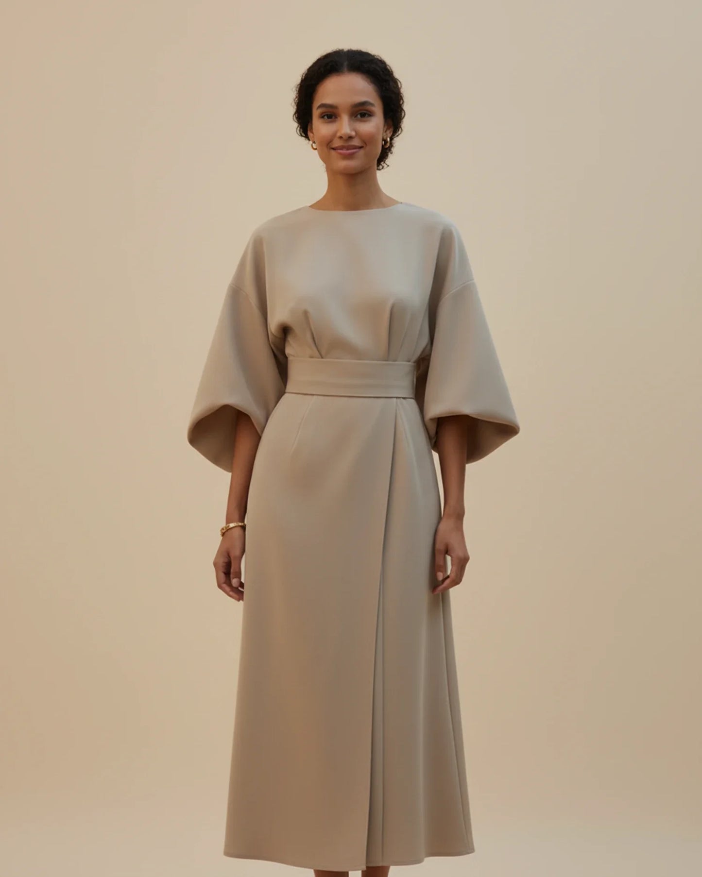 Luvrefashion | Chic Dress with Belt and Lantern Sleeves in Black - image 10