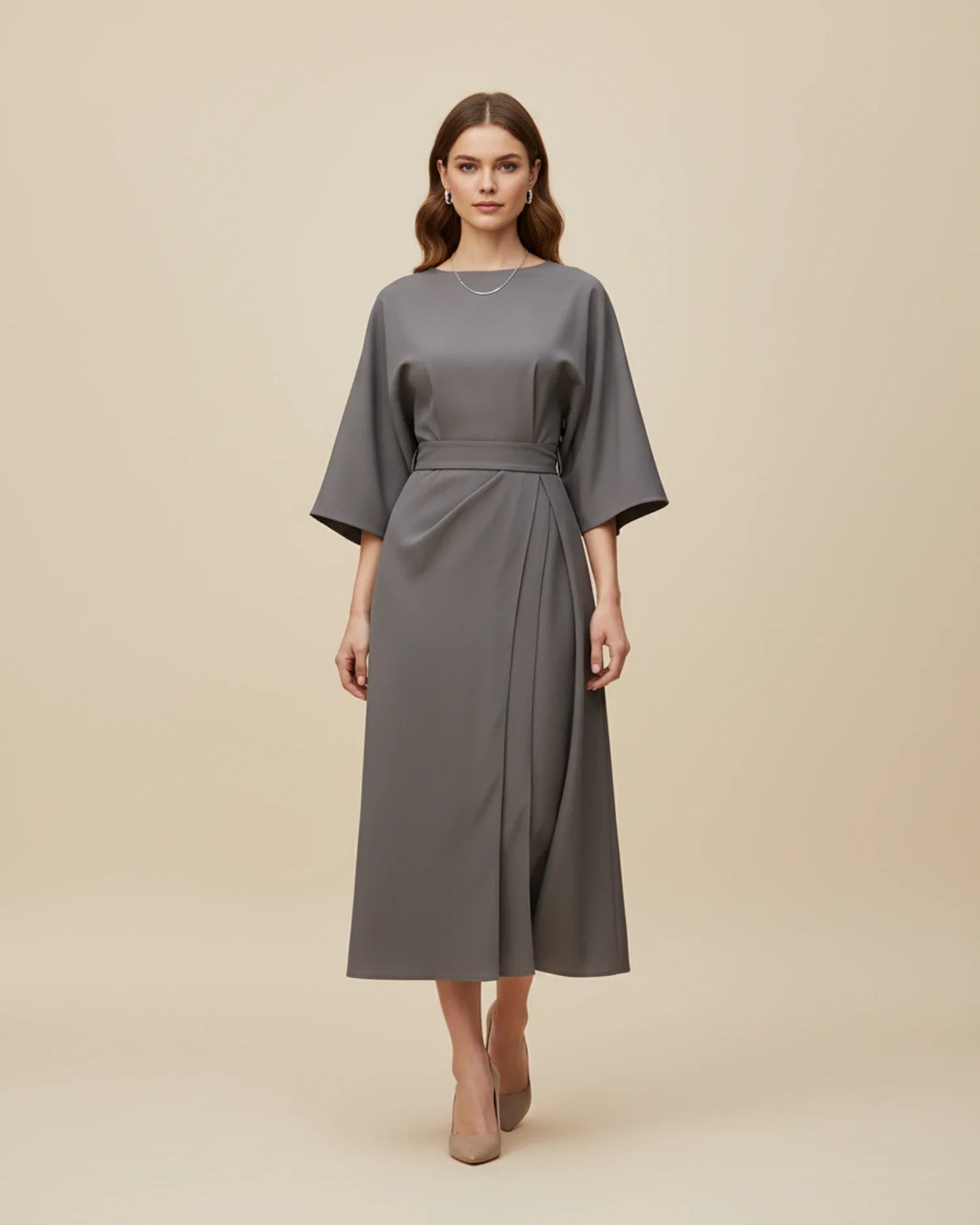 Luvrefashion | Chic Dress with Belt and Lantern Sleeves in Black - image 15