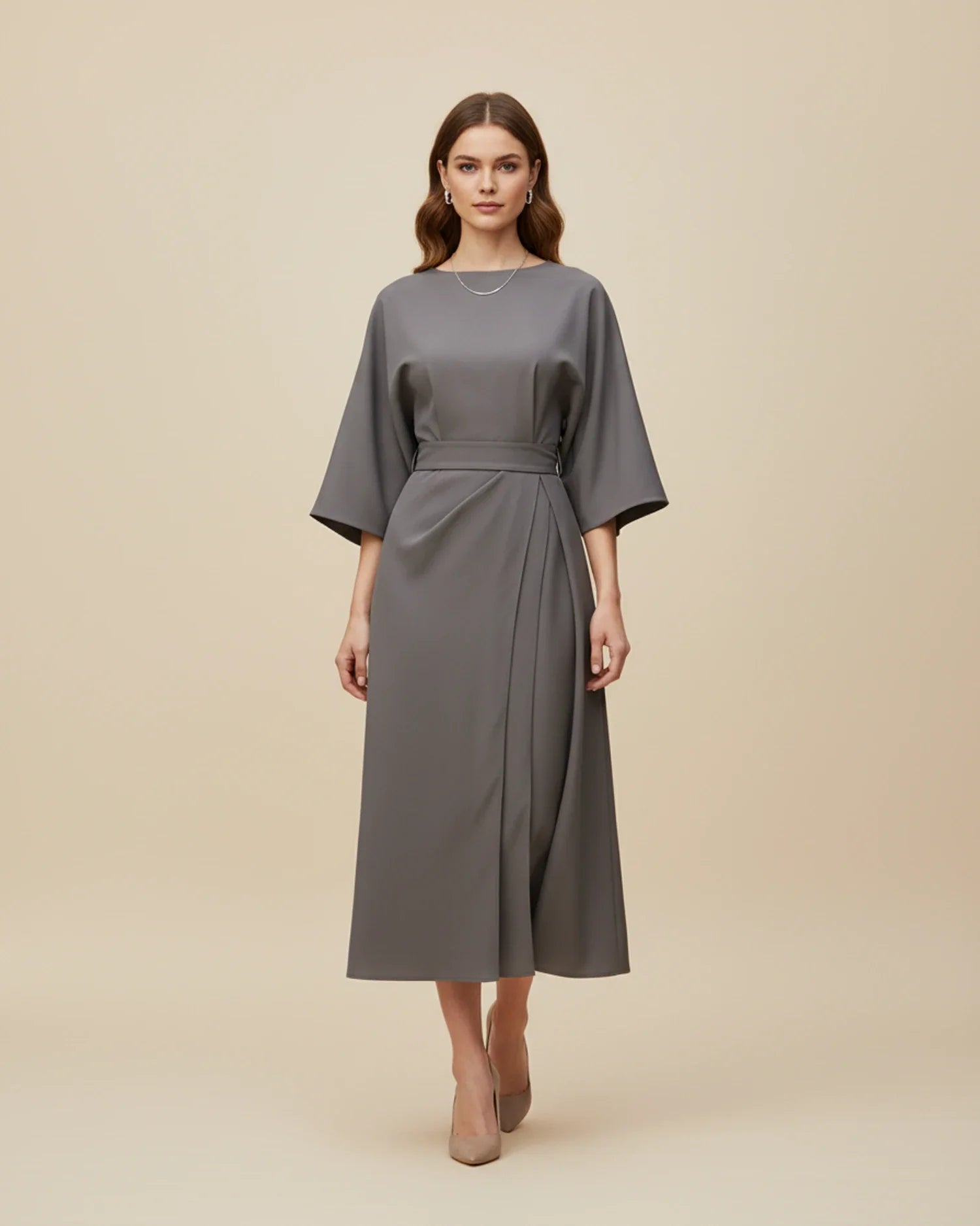 Luvrefashion | Chic Dress with Belt and Lantern Sleeves in Black - image 15