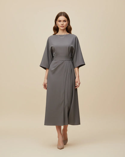 Luvrefashion | Chic Dress with Belt and Lantern Sleeves in Black - image 15