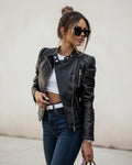 Slim Fit Moto Jacket for Women