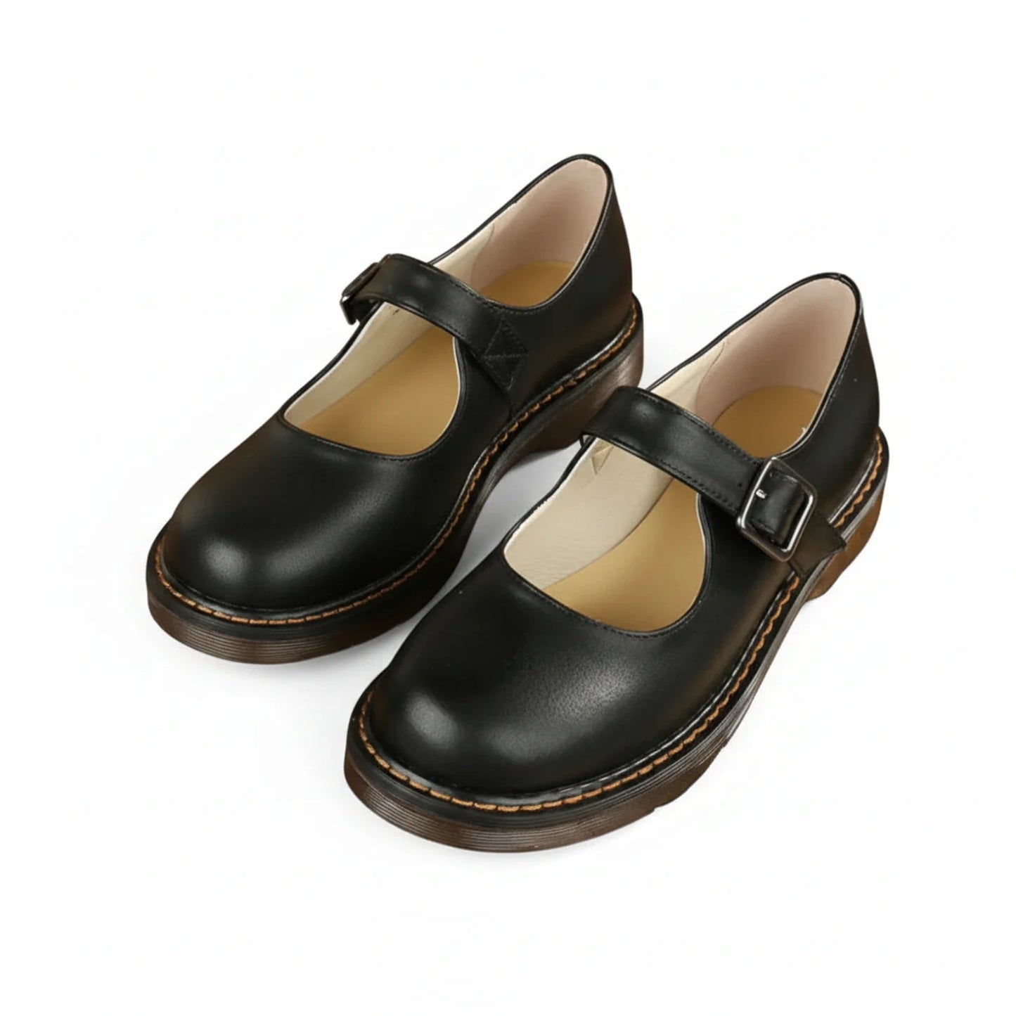 Luvrefashion | Mary Jane Shoes with Buckle for in Black - front view