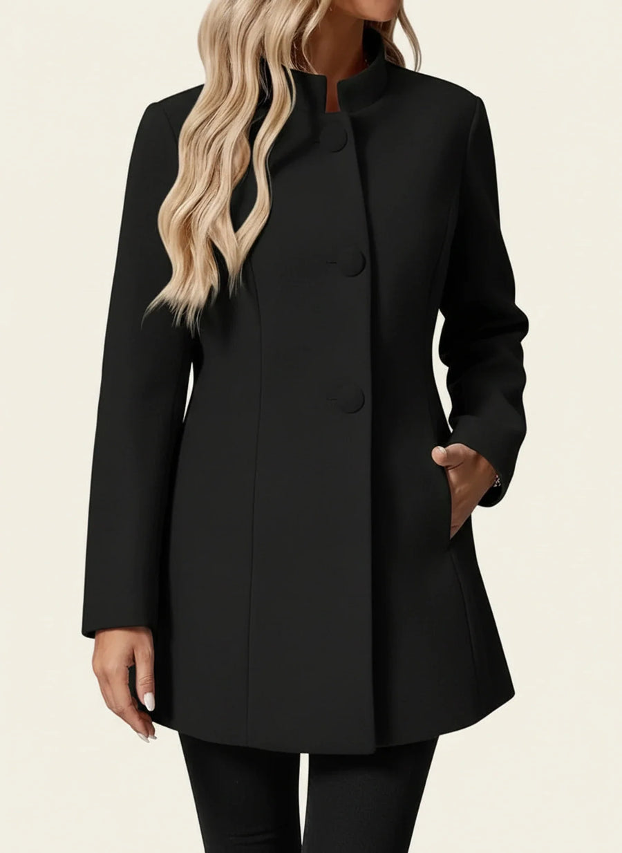 Luvrefashion | Business Casual Blazer with Stand Collar in Beige - image 6