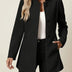 Women's Business Casual Blazer with Stand Collar - Black
