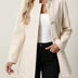 Women's Business Casual Blazer with Stand Collar - Beige