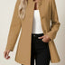 Women's Business Casual Blazer with Stand Collar - Brown