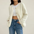 Ladies' Crew Neck Cardigan Blazer
