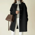Women's Sleek Collarless Winter Coat