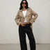Double-Breasted Cropped Trench Jacket for Women - Khaki