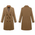 Women's Cozy Double-Breasted Winter Coat - Khaki