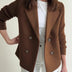 Ladies' Double-Breasted Blazer - Brown