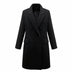 Women's Cozy Double-Breasted Winter Coat - Black