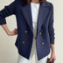 Ladies' Double-Breasted Blazer - Navy Blue