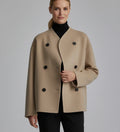 Ladies' Collarless Double-Breasted Short Jacket