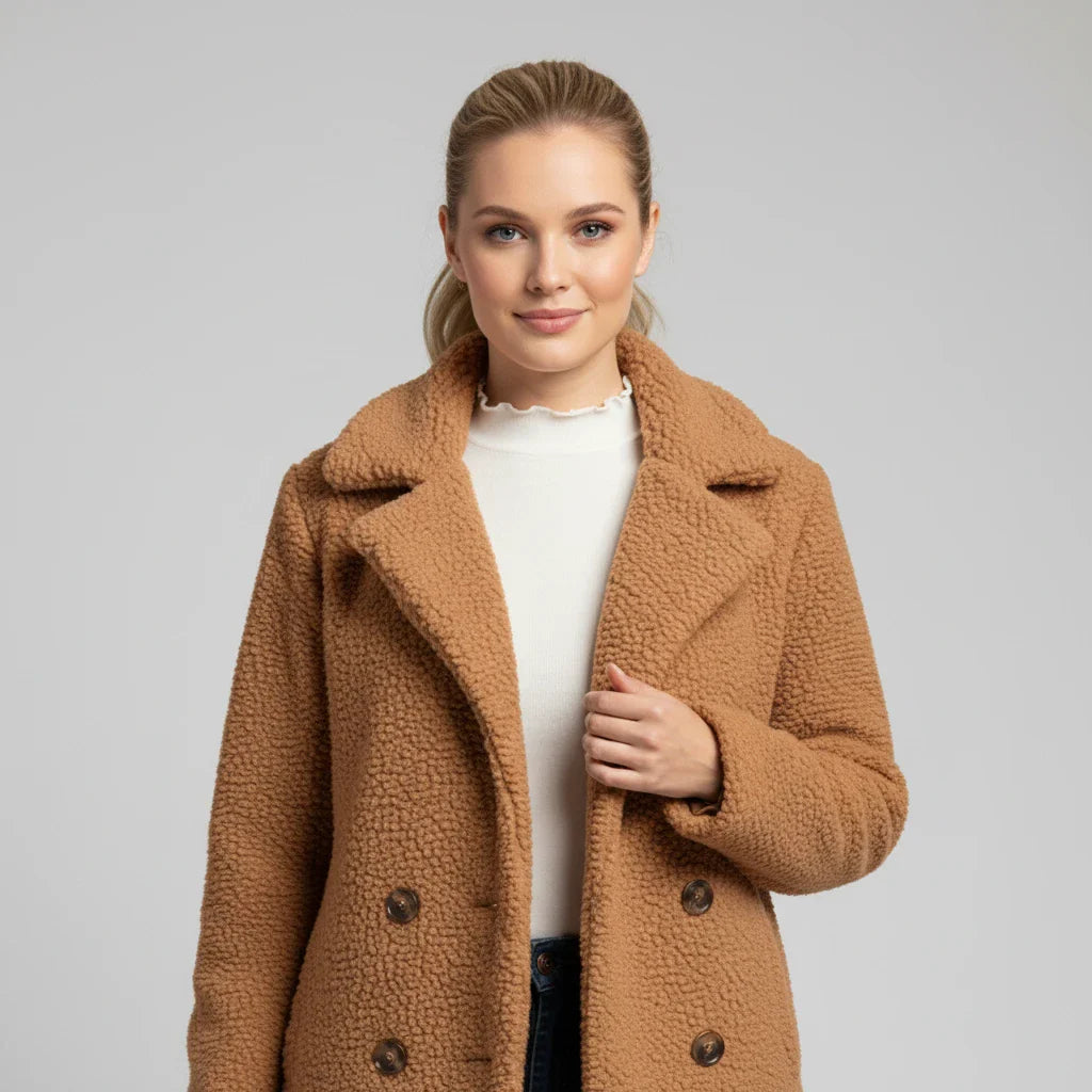 Luvrefashion | Double Breasted Jacket for in Khaki - detail view
