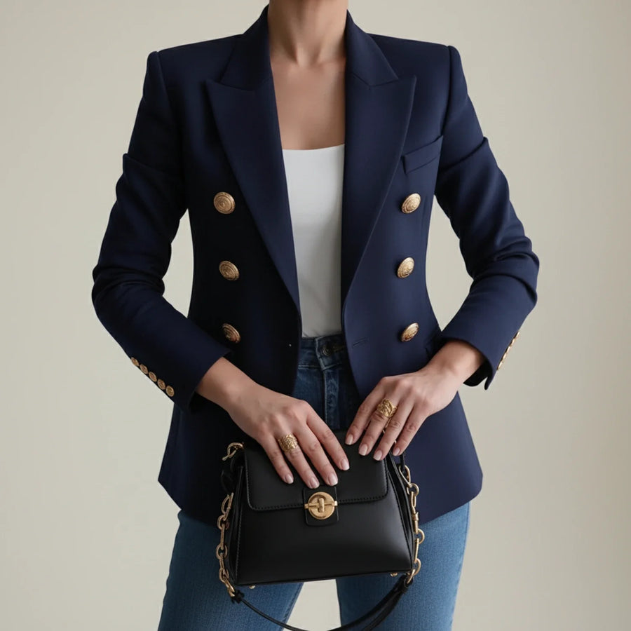 Luvrefashion | Tailored Double Breasted Blazer for in White - side view