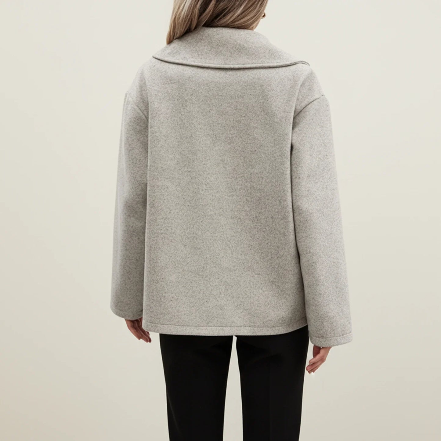 Double Breasted Winter Pea Coat for in Gray - styled look