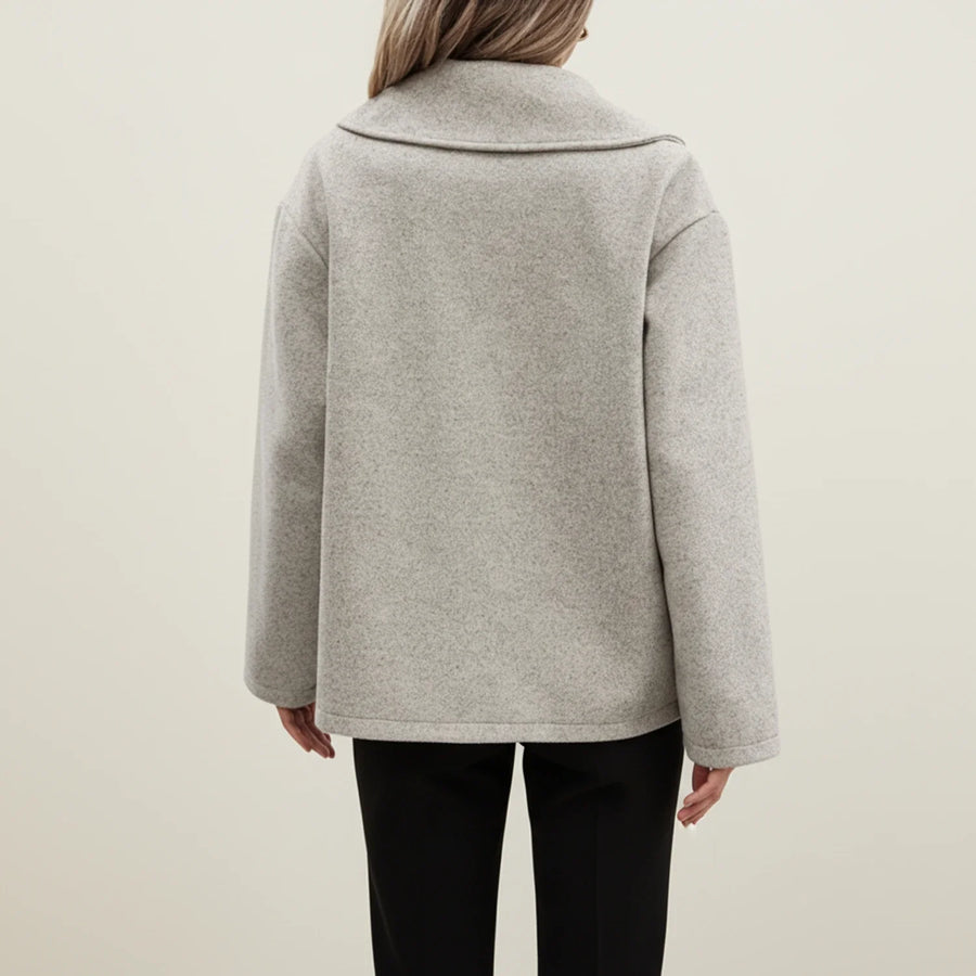 Luvrefashion | Double Breasted Winter Pea Coat for in Gray - styled look