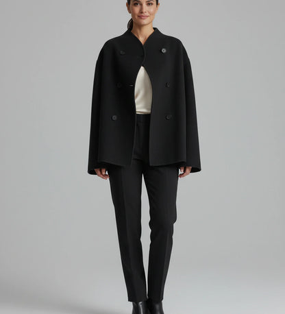 Luvrefashion | Ladies' Collarless Double Breasted Short Jacket in Khaki - image 6