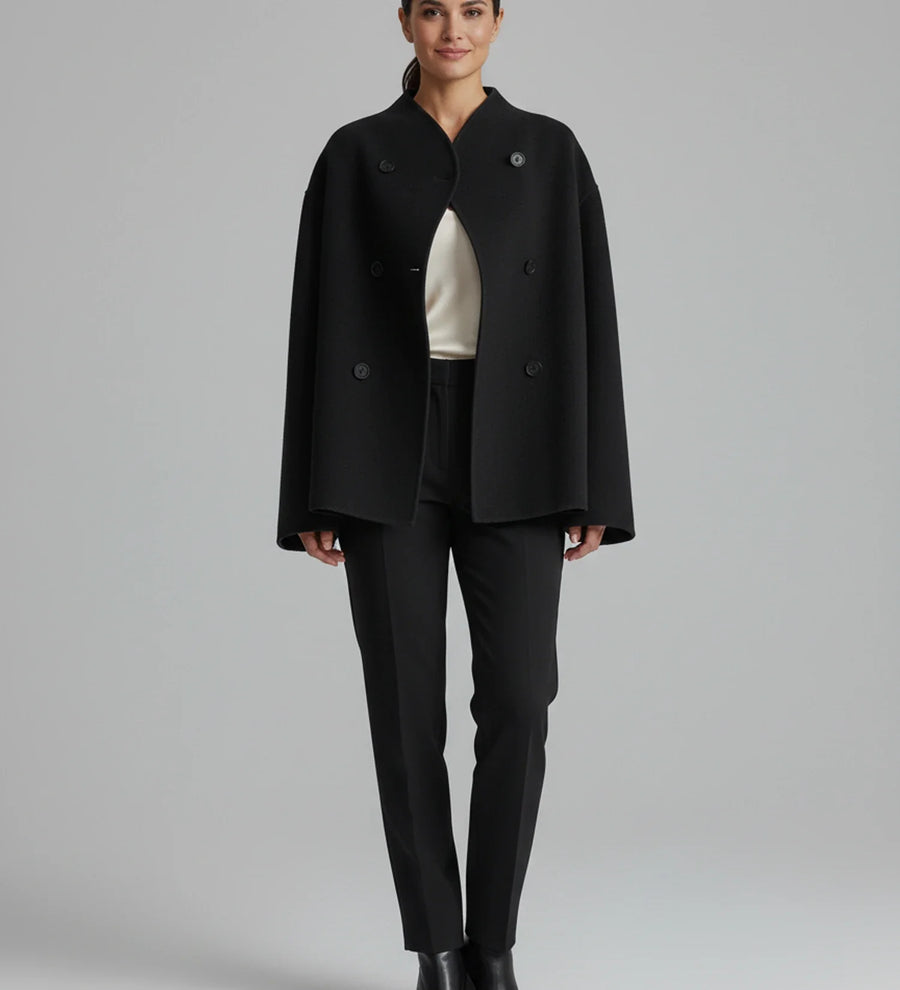 Luvrefashion | Ladies' Collarless Double Breasted Short Jacket in Khaki - image 6