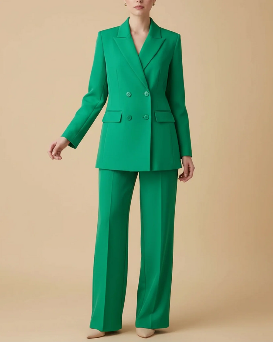 Luvrefashion | Ladies' Elegant Double Breasted Trouser Suit in Pink - image 6