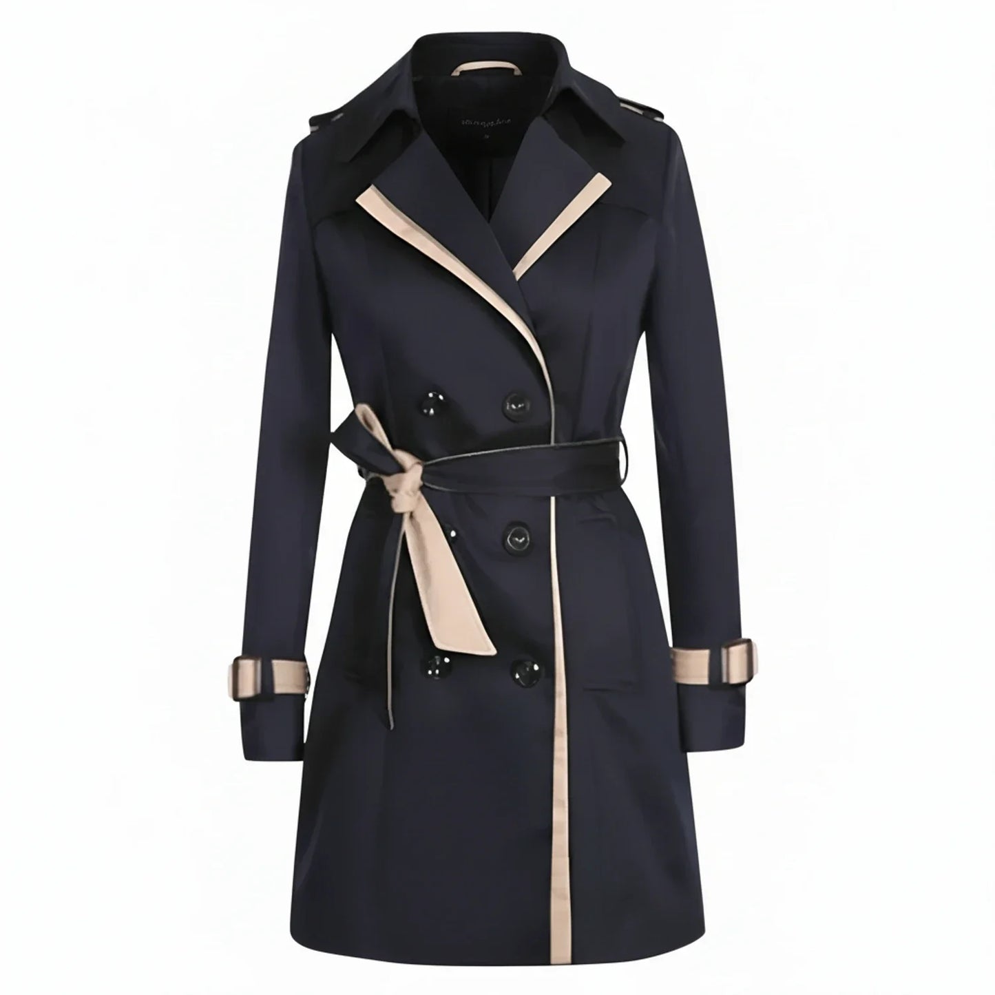 Double Breasted Trench Coat for in Black - back view