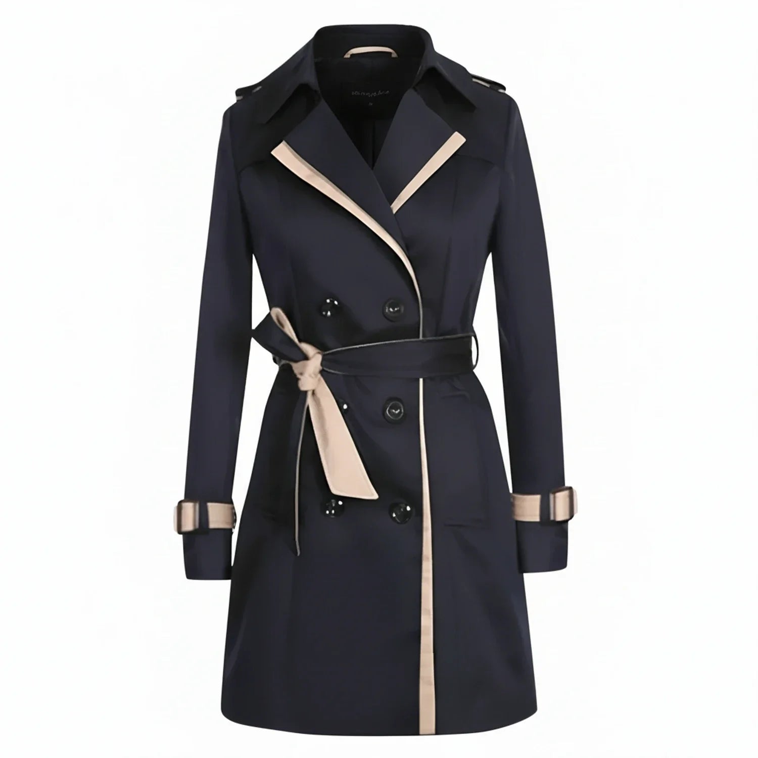 Double Breasted Trench Coat for in Black - back view