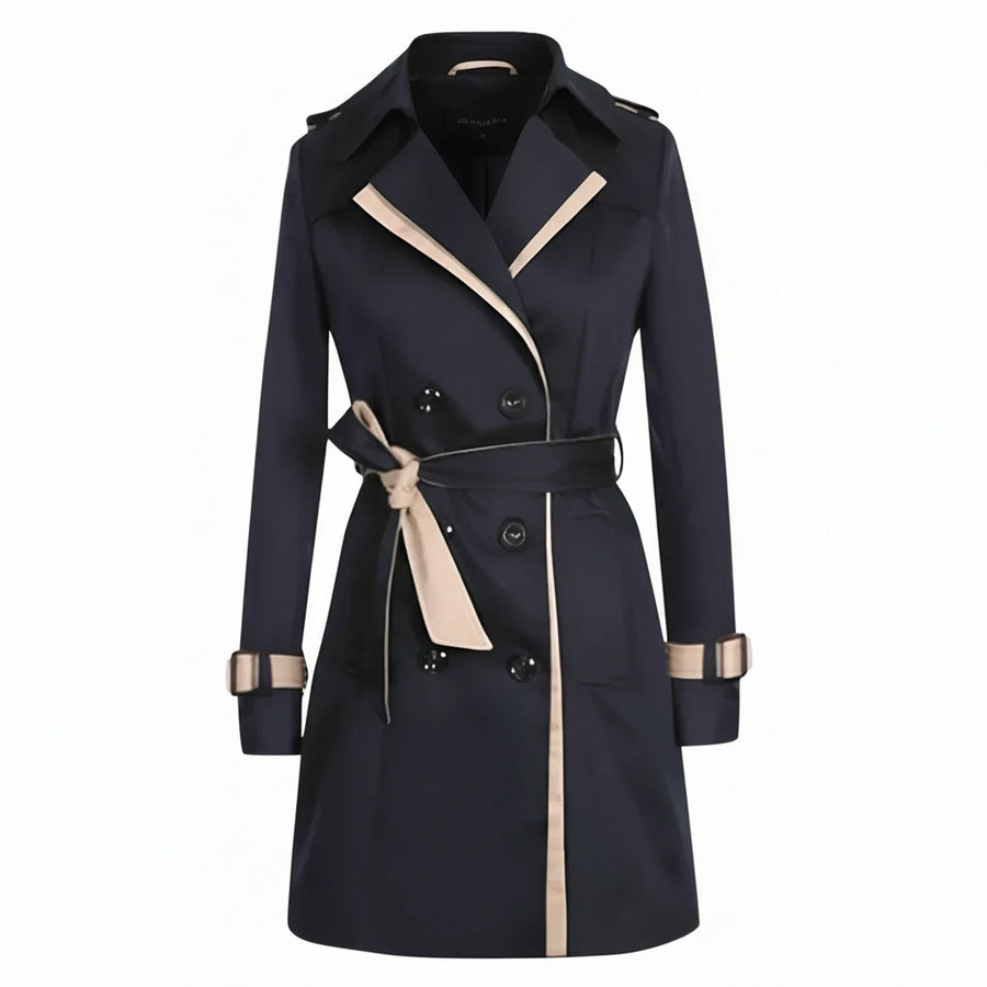 Luvrefashion | Double Breasted Trench Coat for in Black - back view