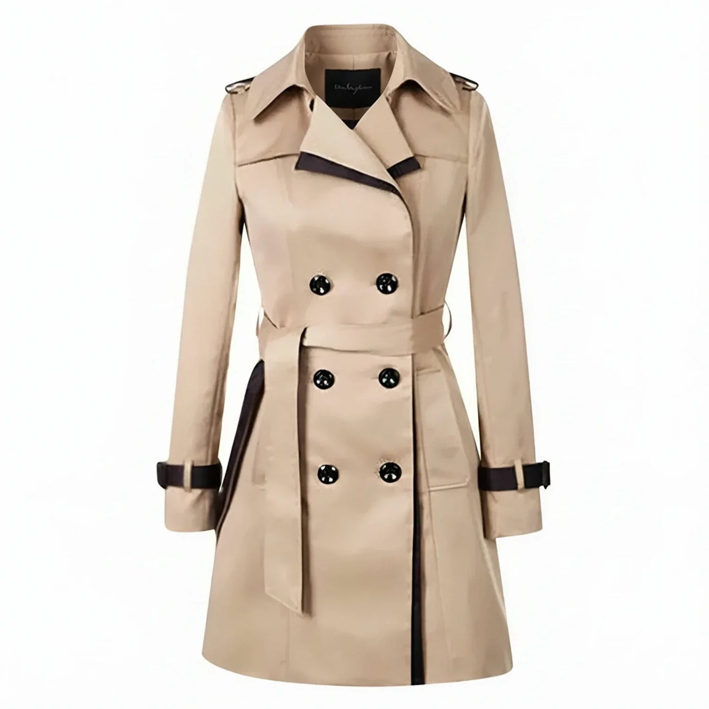 Double Breasted Trench Coat for in Black - styled look
