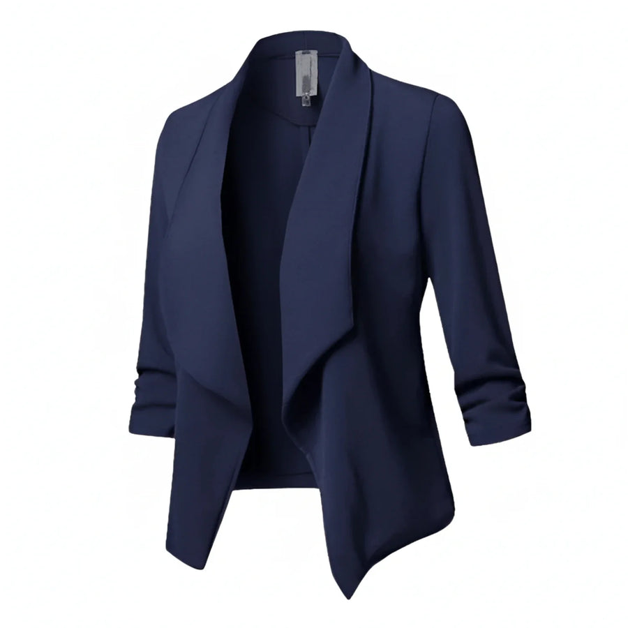 Luvrefashion | Draped Front Blazer for in Pink - detail view