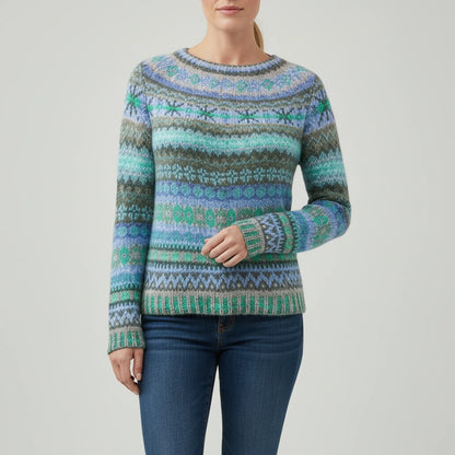 Textured Stripe Crewneck Pullover Sweater for in Multicolor - side view