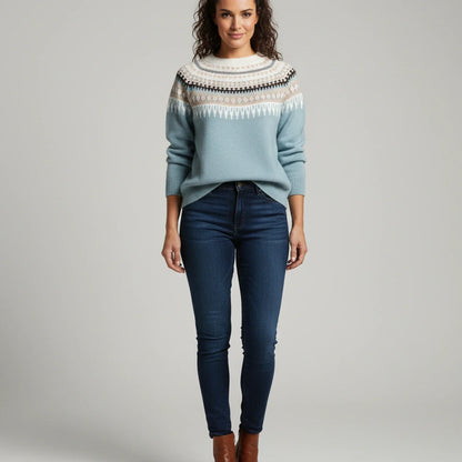 Fair Isle Sweater for in Blue - back view