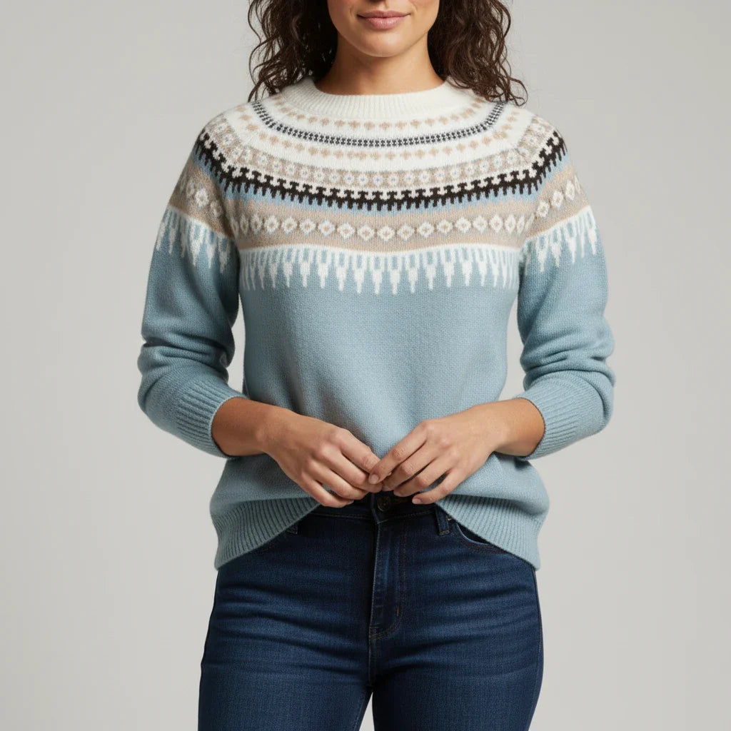 Fair Isle Sweater for in Blue - side view