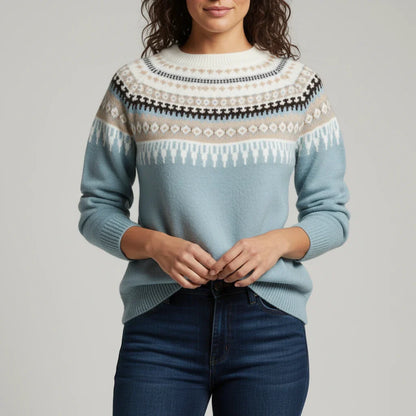 Fair Isle Sweater for in Blue - side view