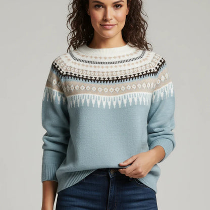 Fair Isle Sweater for in Blue - front view