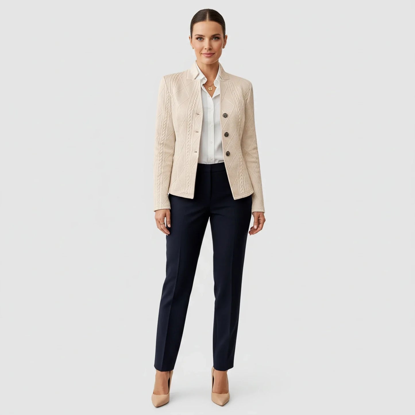 Tailored Blazer for in Beige - side view