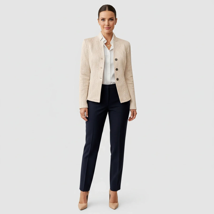 Luvrefashion | Tailored Blazer for in Beige - side view