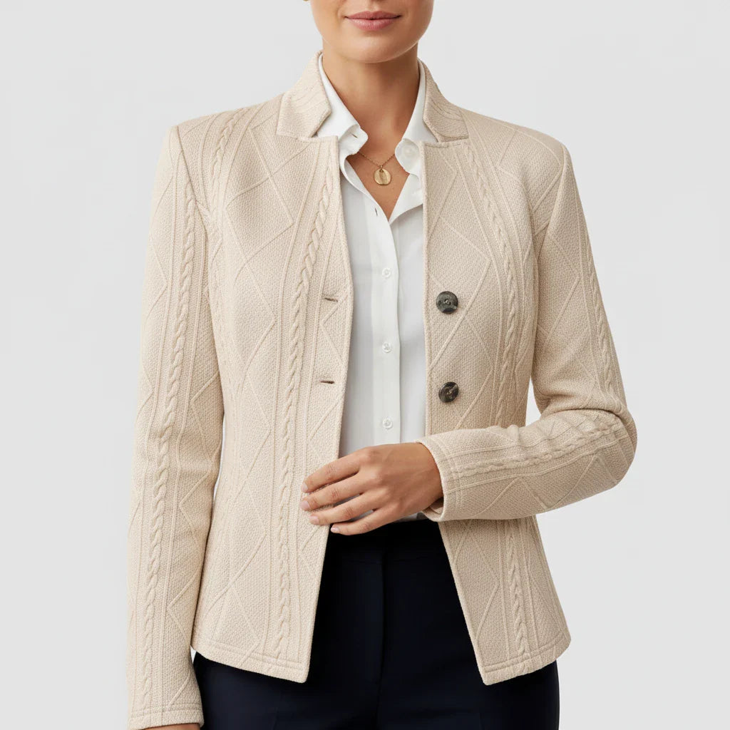 Tailored Blazer for in Beige - front view