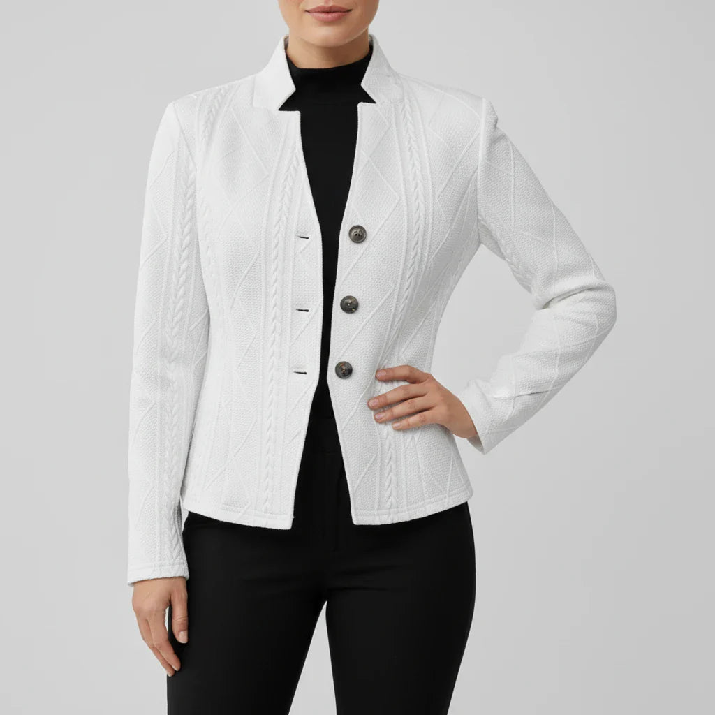Luvrefashion | Tailored Blazer for in Beige - detail view