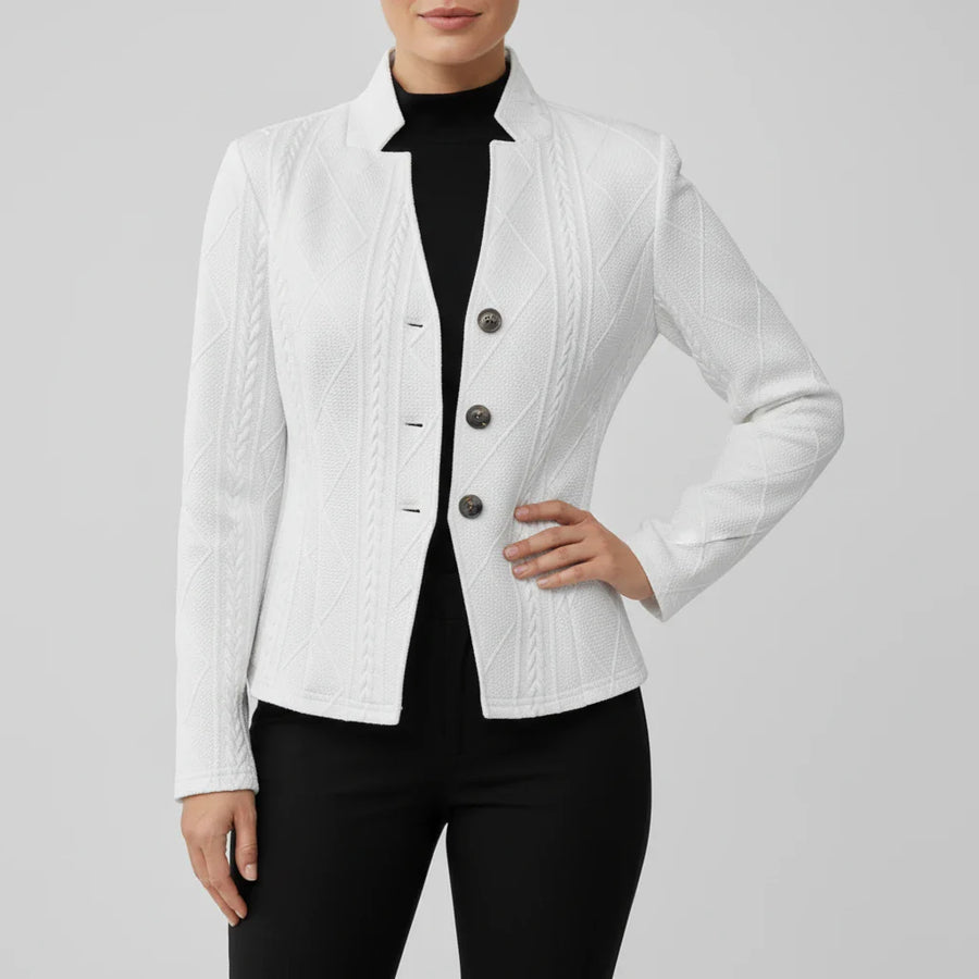 Luvrefashion | Tailored Blazer for in Beige - detail view