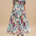Floral A-Line Midi Dress with V-Neck for Women - Floral
