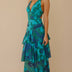 Floral V-Neck Maxi Dress for Women - Green