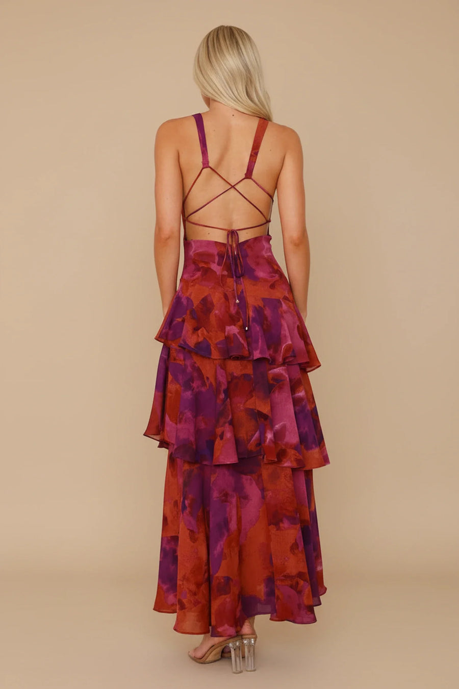 Luvrefashion | Floral V Neck Maxi Dress for in Green - image 6