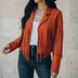 Fringed Motorcycle Jacket for Women - Orange