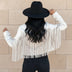 Fringed Motorcycle Jacket for Women - White